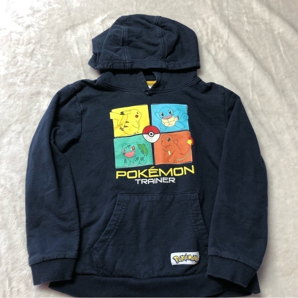 Pokemon Navy Graphic Pullover Hoodie Youth Size 6